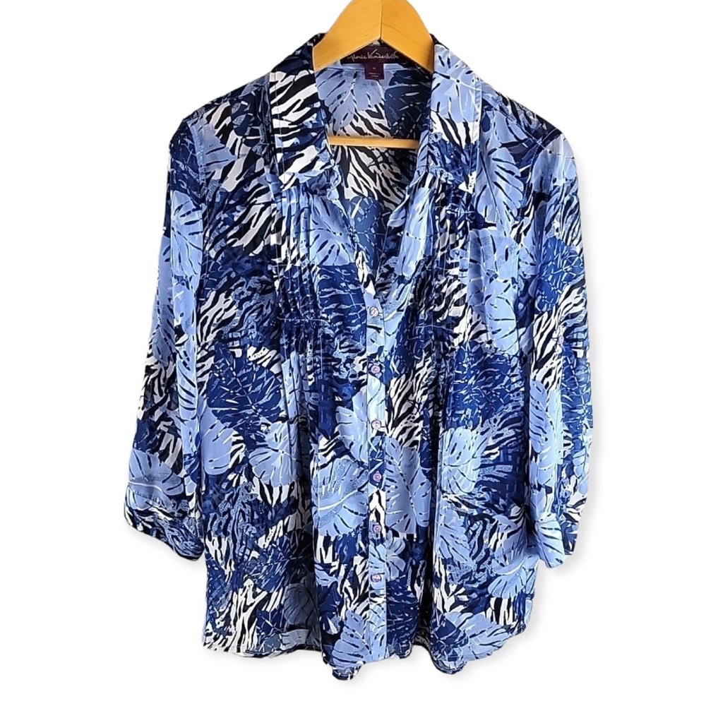 Gloria Vanderbilt Floral 3/4 Top